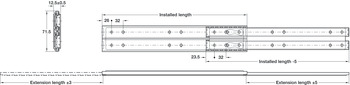 6026 BB Drawer Runner 2-Way Sgl 90kg 400mm Bright Zinc Plated - view 2