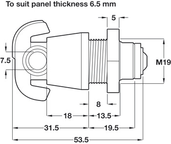 Padlockable Cam Lock-32/19.2mm Polished Chrome - view 3