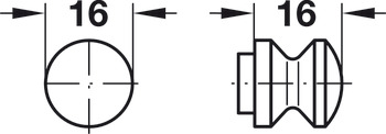 Mini Push-Lock Knob D16mm Plastic MN - view 2