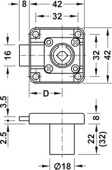 Symo3000 Rim Lockcase 23/22mm DR Zinc Alloy NP - view 2