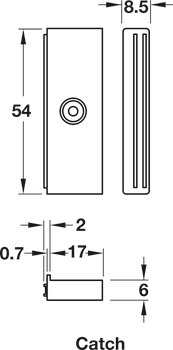 Magnetic Catch Slim 5.0kg SF Steel/Plastic Brw - view 4