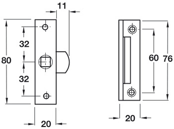 Angled Strike Plate 76x20mm SZP Rainbow - view 2
