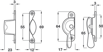 Sash Fastener Fitch Pat 64mm Brass Polished Brass - view 2