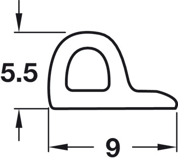 P Strip Seal SA 5.0m Rubber White - view 2