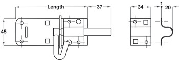 Brenton Pat Padlock Bolt 173x45mm Steel Black - view 2