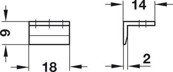 Angled Striking Plate w Slot Brass BP - view 2