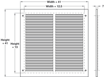 Louvred Air Grille 203x203mm M.Steel/S.Silver - view 2