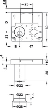 Ext Rim Lock 22mm MNP DR Differ - view 2
