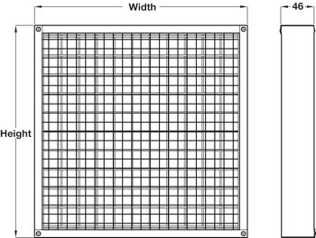 Intumescent Fire Grille 450x450mm Galvanised - view 2