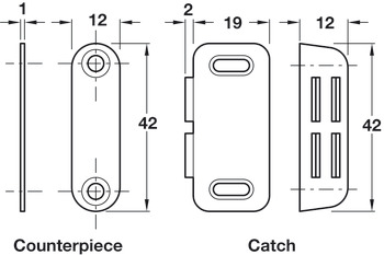 Magnetic Catch 3.0kg SF Steel/Plastic Brown - view 2