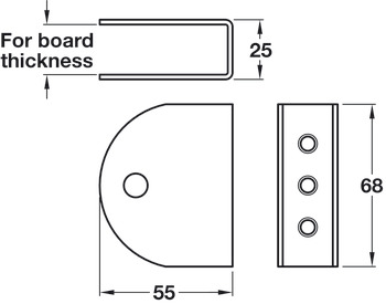 Cubicle Fitting Channel Bkt 17-21mm Black - view 2
