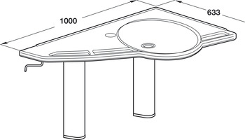 Ropox Support Washbasin Flexi LH Wht - view 3