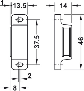 Magnetic Catch 4.0kg SF Zinc Alloy/NP - view 3