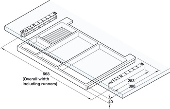Extending Pencil Tray UM Plastic Light Grey - view 3