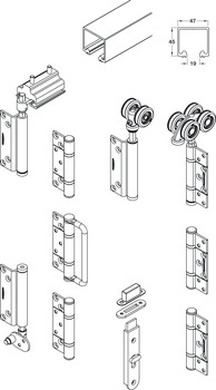 Roomflex Complete Fitting Set 2Dr 2+0 - view 2