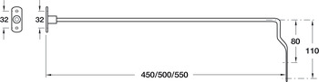 Filing Rails+Stop Rails 450mm Steel Chrome Plt - view 2