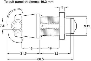Padlockable Cam Lock-32/19.2mm Polished Chrome - view 2