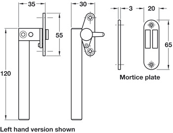 Casement Fastener Lockable RH SSS - view 2