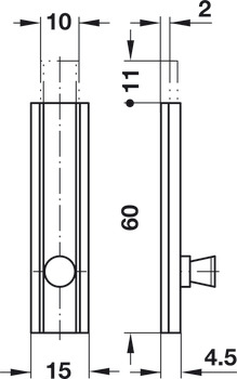 Furniture Bolt Straight 60mm SF Brs Nat - view 2