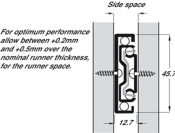 3832 FD BB Drawer Runner Full 47kg 250mm Bright Zinc Plated - view 3