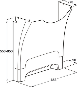 Ropox Washbasin Cover LH Manual Wht - view 3