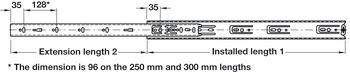2132 BB Drawer Runner Sgl 33kg 550mm Bright Zinc Plated - view 4