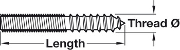 Wood to Metal Dowel M6x40mm Steel Self Col - view 2