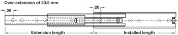 5321 BB Drawer Runner Full 80kg 900mm Bright Zinc Plated - view 5
