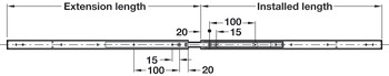2431 BB Side Drawer Runner Sgl 20kg 350mm Bright Zinc Plated - view 3