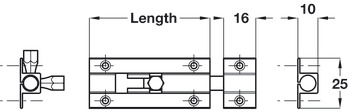 Barrel Bolt w Keep 80mm Brass CP - view 5