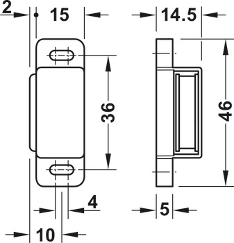 Magnetic Catch 2.0kg SF Steel/Plastic White - view 3