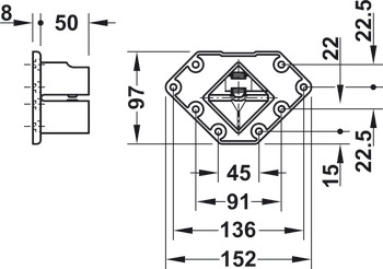 Square Table Leg 60x60x705mm Steel Steel Col - view 2