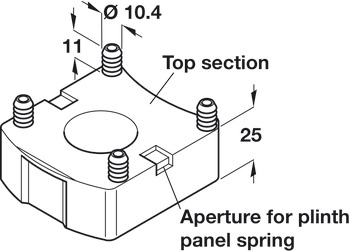Plinth Foot Top Section Screw Plastic Black - view 3