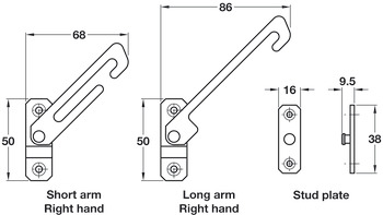 Concealed Restrictor LH Short Arm Self - view 2