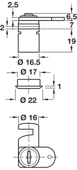 Cam Lock for Wooden Furn LH Differ 5-8 - view 3