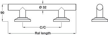 Nyma Style D32x355mm Grb Rail Str PSS - view 2