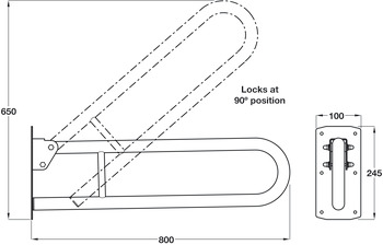 Nyma Care D32x800mm Hng Grb Rail+Leg PSS - view 2