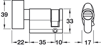 Half Cylinder w Thumbturn Brass SN - view 2