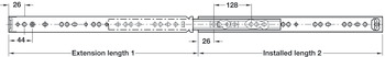2642 BB Side Drawer Runner Full 45kg 400mm Bright Zinc Plated - view 3