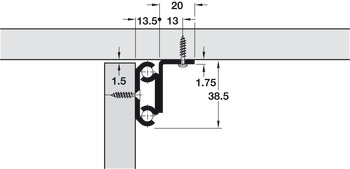 Ext BB Table Run Sgl 60kg 850mm Steel Glv - view 2