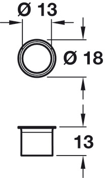 Budget Lock Ferrule Escutcheon D18mm SZP - view 2