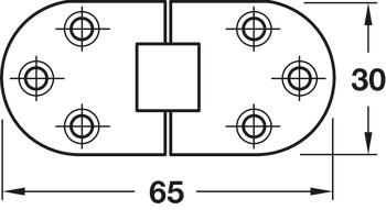 Self Supp.Fold Table Hinge Rectangle Brs Matte - view 4