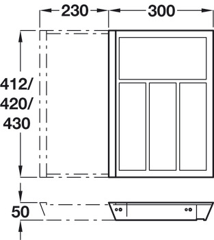 eXTray Beech Cutlery Ins 420/400-600mm - view 3