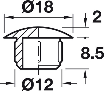 Cover Caps D12mm Blind Phillips Plastic 9010 White - view 3