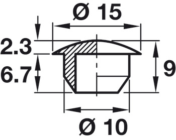 Cover Caps D10mm Blind Phillips Plastic Brown 8014 - view 3