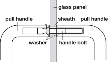 Glass Door Fixing Set B2B D19mm M8 - view 2