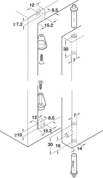 Pivot Hinge wo Stop Plastic Brown - view 2