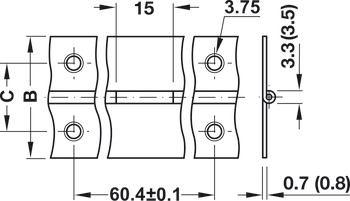 Piano Hinge Straight 32x0.7x3500mm Burn - view 2