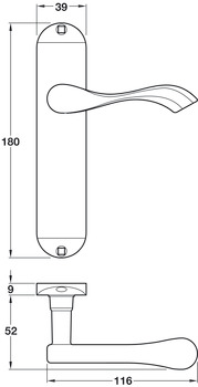 Welford Lever Hdls/Plt Latch Zinc Alloy SN - view 2