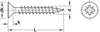 BP Hospa Ful Screw Countersunk PZ2 D4.0x40mm Glv - view 3